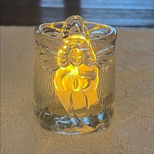 Malaysian Glass Angel Votive Candle Holder